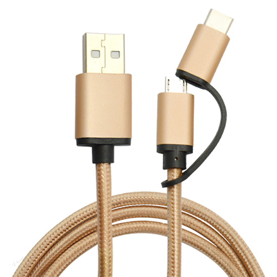 Imagen de Cable USB 2 en 1 tipo-C y micro-USB FT-UCA88