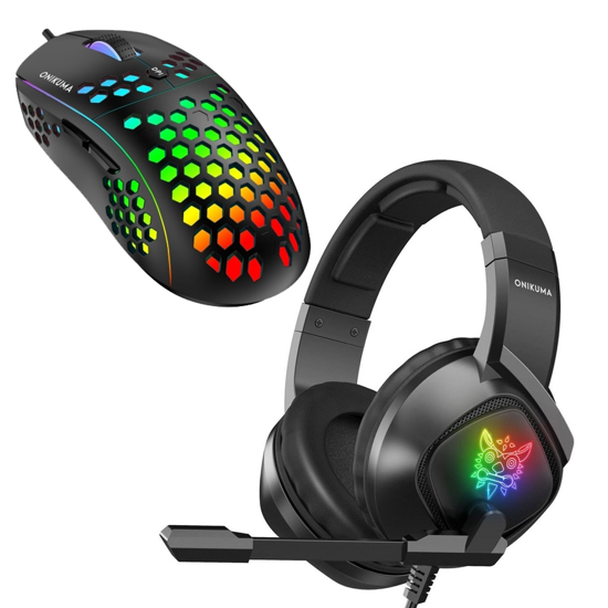 Imagen de Pack Gamer Onikuma RGB Auriculares con Mic + Mouse Pack-2