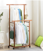 Imagen de Perchero Doble Bambu c/ruedas 80x36x168cm