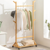 Imagen de Perchero c/Ruedas Madera Bambú Natural 70X35X155cm