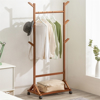 Imagen de Perchero c/Ruedas Madera Bambú Oscuro 60X35X155cm