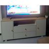 Imagen de Rack TV Madera Natural/Blanco 120x30x54 cm