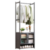 Imagen de Perchero Bambu de Pie 52x31x170cm 3 Estantes Gris