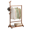 Imagen de Perchero c/Ruedas Madera Color Caoba 70X35X155 cm