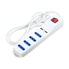 Imagen de Alargue Zapatilla 3 Metros. 4 tomas. 2 USB. llave de encendido