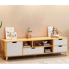 Imagen de Rack TV Madera Minimalista 4 Cajones 140 cm Color Natural y Blanco