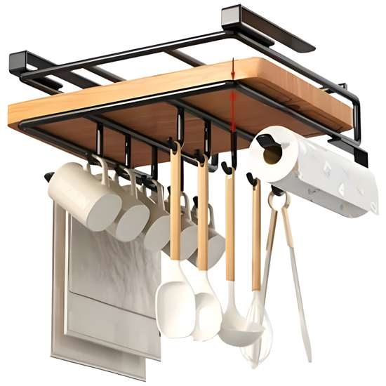 Imagen de Estante Colgante para Aereo Cocina 10 Ganchos 25x26 cm Metálico