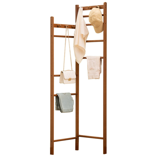 Imagen de Perchero Esquinero de Madera Bambú 37x170 cm Caoba