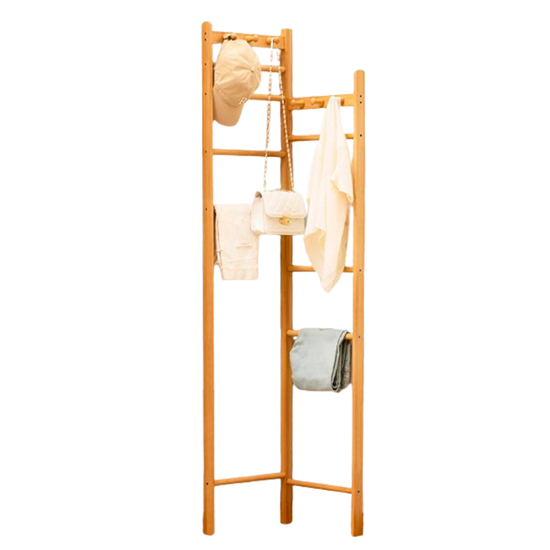Imagen de Perchero Esquinero de Madera Bambú 37x170 cm Natural