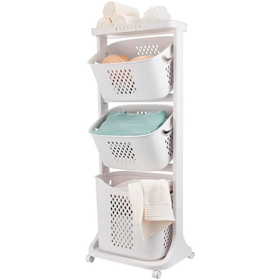 Imagen de Carro Organizador 3 Cestos y estante para Baño