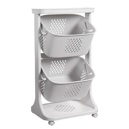 Imagen de Carro Organizador 2 Cestos y estante para Baño Cocina