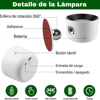 Imagen de Lampara de Pared LED Portatil Recargable con Control Remoto