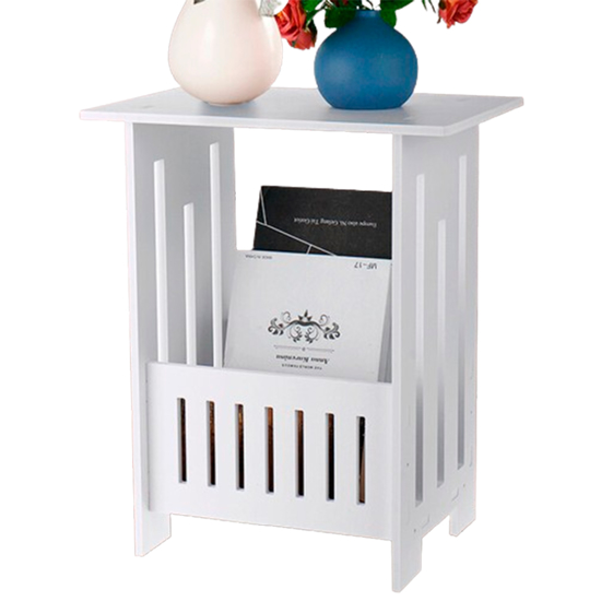Imagen de Mesa Auxiliar de Café Revistero Blanca 40x34x26 cm