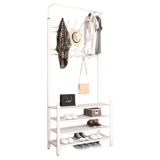 Imagen de Recibidor 4 Estantes Despojador Metal Blanco 190x65x30cm
