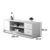 Imagen de Rack TV Madera MDF 3 Cajones 2 Estantes 120cm Natural