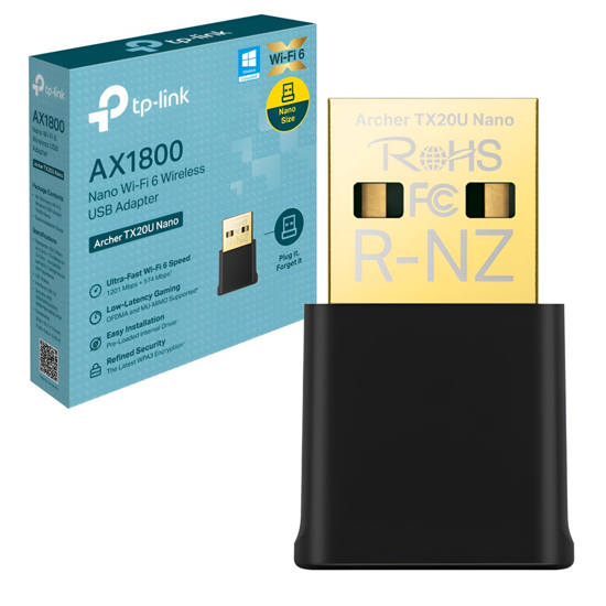 Imagen de Adaptador Inalámbrico USB TP-LINK Archer TX20U Nano  WiFi 6