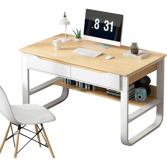 Imagen de Escritorio Hierro Madera con Estante 2 Cajones 120x60 cm