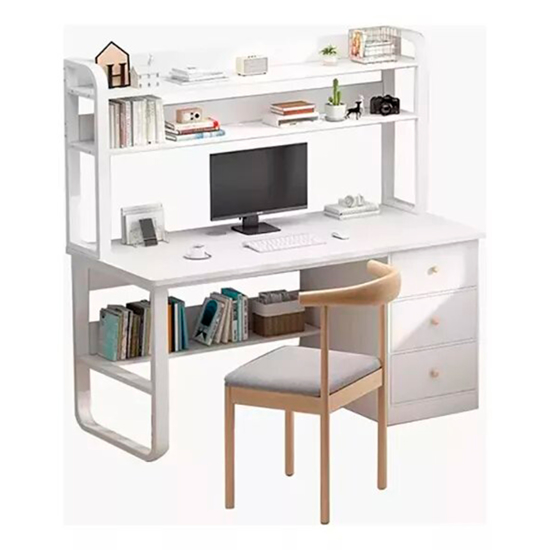 Imagen de Escritorio Madera Hierro 3 Estantes 3 Cajones 100x50cm