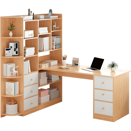 Imagen de Escritorio Madera con Esantería 6 Cajones 140cm