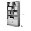 Imagen de Estantería Biblioteca 5 Niveles 2 Puertas 60x178cm Blanco