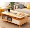 Imagen de Mesa Ratona Auxiliar 120x60cm Natural Estante Cajón