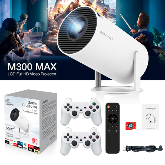 Imagen de Proyector con Juegos 2 Joysticks Android Control  M300 Max