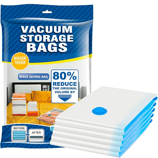 Imagen de 5 Bolsas Organizadoras Al Vacío Con Bomba Manual Viaje Ropa