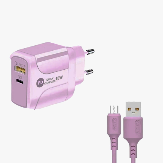 Imagen de Cargador rápido PD 18 W Salida Tipo C y USB 3.0A