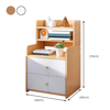 Imagen de Mesa de Luz Natural / Blanco 3 Estantes 2 Cajones 40cm