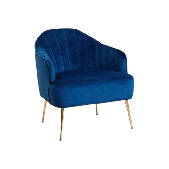 Imagen de Sofá Butaca Nórdica Gris Terciopelo con Patas