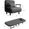 Imagen de Sofá Cama 1 Cuerpo Reclinable, Plegable con Almohadón
