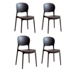 Imagen de Juego de 4 Sillas de Comedor con Respaldo Negro Mate