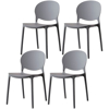 Imagen de Juego de 4 Sillas de Comedor con Respaldo Gris Mate