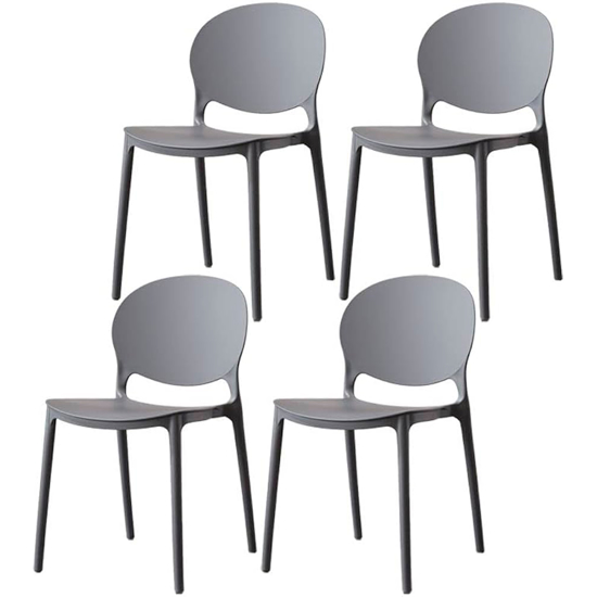 Imagen de Juego de 4 Sillas de Comedor con Respaldo Gris Mate