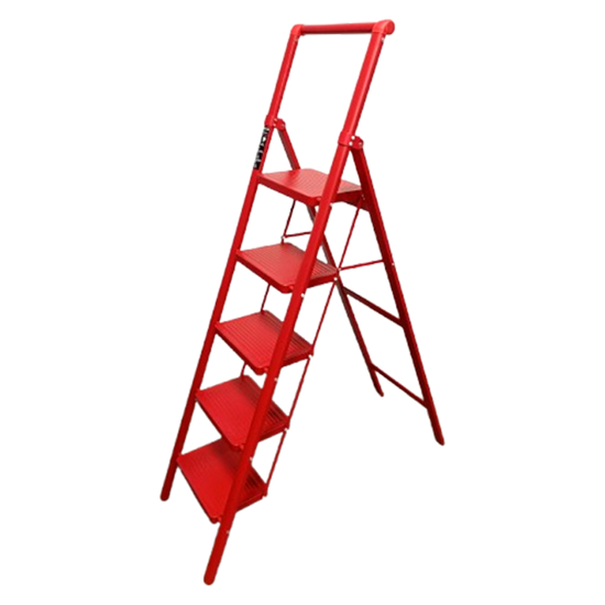 Imagen de Escalera Metálica Tijera 5 Escalones 155cm Roja