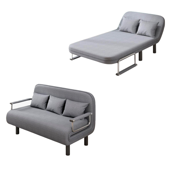 Imagen de Sofá Cama 2 Plazas 150cm Reclinable, Plegable con Almohadones