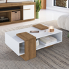 Imagen de Mesa Ratona Sense Blanca Y Miel 90x57.6x32.8cm