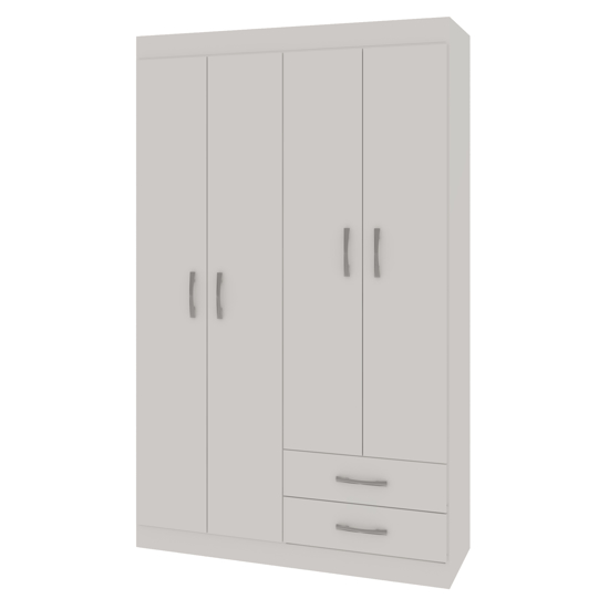 Imagen de Ropero Blanco 4 Puertas 2 Cajones 183x105x40cm