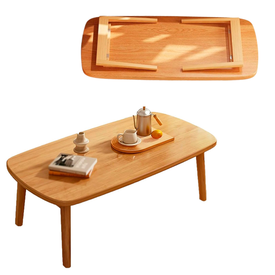 Imagen de Mesa Ratona Patas Plegables 80x55cm Color Natural