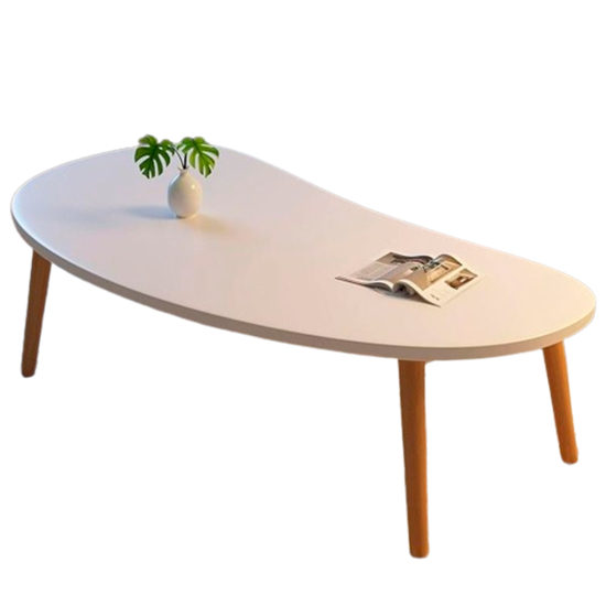 Imagen de Mesa Ratona Auxiliar 80x40cm Blanco y Natural