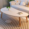 Imagen de Mesa Ratona Auxiliar 80x40cm Blanco y Natural