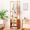 Imagen de Perchero Bambu de Pie 52x31x170cm 3 Estantes Color Natural