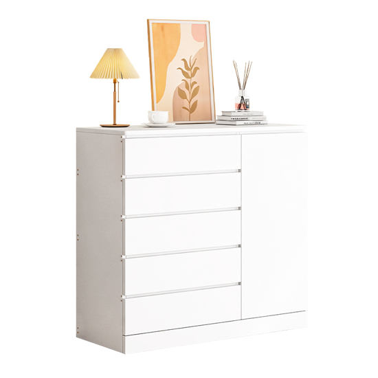 Imagen de Armario Minimalista Blanco 5 Cajones