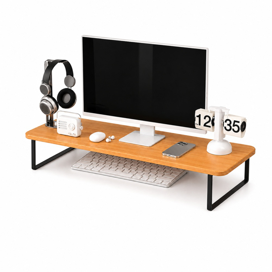 Imagen de Estante sobre Escritorio Madera y Metal 60cm Natural Mövi