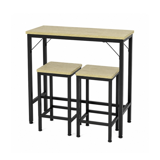 Imagen de Isla Cocina Hierro y Madera 100cm + 2 Butacas Mövi