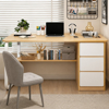 Imagen de Escritorio Minimalista MDF y Metal Color Natural 3 Cajones