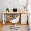 Imagen de Escritorio Minimalista MDF y Metal Color Natural 3 Cajones