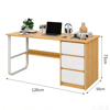Imagen de Escritorio Minimalista MDF y Metal Color Natural 3 Cajones