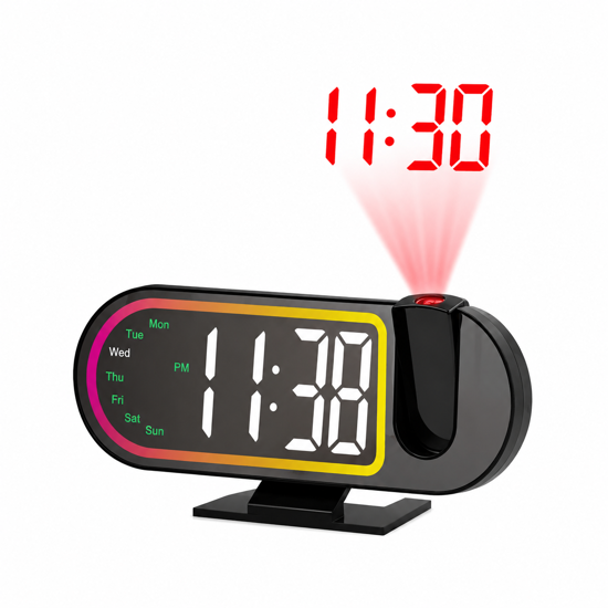Imagen de Reloj Despertador Digital LED Proyector USB Temperatura