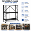 Imagen de Estanteria Plegable 3 estantes Negra con Ruedas